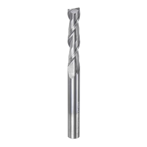 Image of uxcell Carbide Square End Mill, 3 /8 inch Diameter Uncoated 2 Flutes Milling Bit Cutter, for Aluminum Copper Non-Ferrous Metal, 3 /8 inch Shank 2 inch Cut Length 4 inch Extra Long