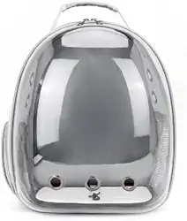 Mochila De Transporte Para Pets Cachorros E Gatos Com Ventilação Transparente E Visão Panorâmica Bolsa Astronauta Passeio Animal De Estimação Portátil (Cinza)