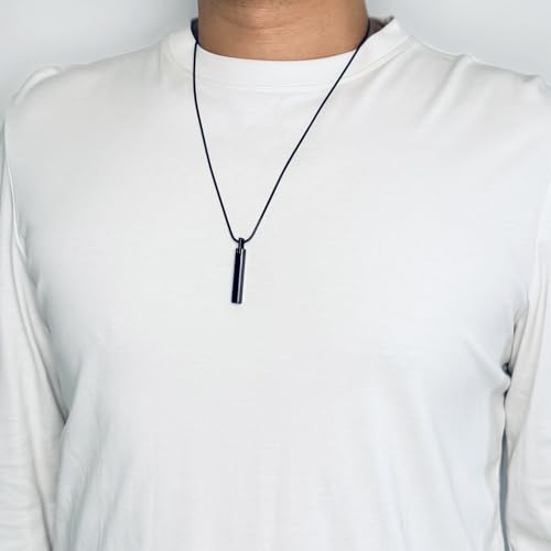 Tungsten Steel Bar Pendant Necklace for Men and Women 24 Inch Snake Chain3