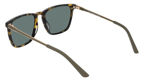 COLE HAAN Men's CH6085 Polarized Square Sunglasses, Tortoise, 55/18/1404