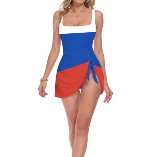 Maillot de bain push-up une pièce femme drapeau Russie tankini de plage