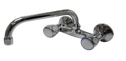 DP Bath Sauco - Robinet Mitigeur mural de cuisine 15cm, chromé