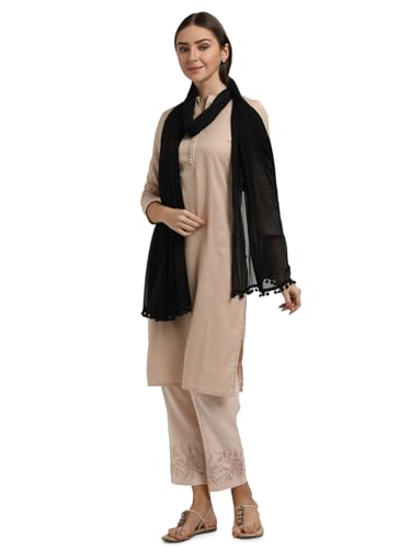 Image of Morrio Chiffon Solid Dupatta For Women