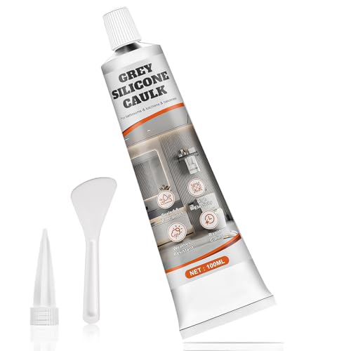 Silicona Gris, Silicona Baño, Silicona Liquida, Sellado de Juntas y Adhesión Versátil para Sellar Juntas en Baños, Duchas, Cocinas, 100ML