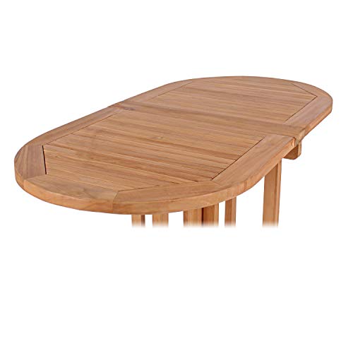 Mr. Deko Teak Balcony - Tisch - Gartentisch - eckig/rund - klappbar - Outdoormöbel - Teakholz - für Balkon, Terrasse… – Bild 7