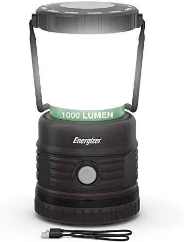 Rechargeable LED Camping Lantern by Energizer, Bright and Rugged Tent Light, Water Resistant Lantern for Camping, Hiking, Fishing, Emergency (USB Cable Included)