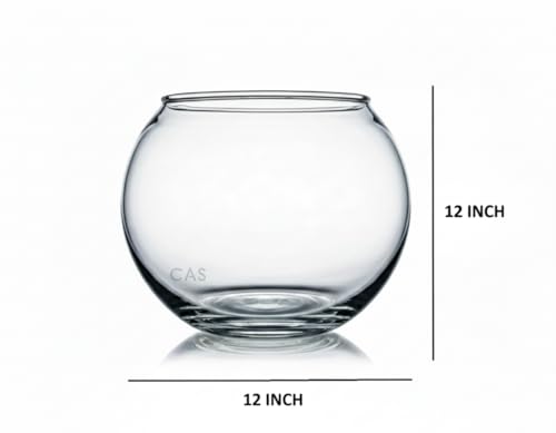 Image of CAS 1L to 14L Glass Fish Bowl (12 INCH (Premium), Glass Bowl, Without Neck) 13.6L