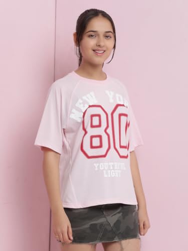 Image of Li'l Tomatoes Girls Crop T-Shirt | 100% Cotton | Graphic Printed Casual Top | Soft & Breathable Summer Wear | 9-16 Years