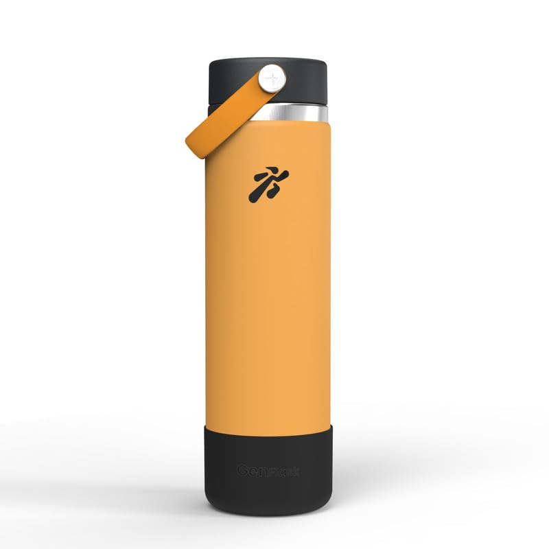Image of VBOTT GENFLASK ZEMI -800 ml|Thermosteel Flask with Carrying Loop| SS 304 Water Bottle|Hot /Cold-18 /24 hrs|Insulated Bottles|Black /Mango Colour|Multipurpose