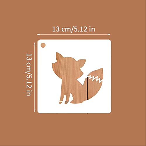 QRTGNA Pochoirs Peinture pour Enfants, 16 Pièces Pochoirs Réutilisables Lavables Peinture Animaux, Ensemble de Pochoirs de Peinture pour Artisanat, Planificateur, Cahier, Journal Intime, DIY(13x13cm) - Image 5