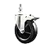 Service Caster Brand 5 Inch 316 Stainless Steel Light Duty Threaded Stem Caster Wheel Soft Rubber Wheel and 3/8? Stem ? 275lbs./Caster ? Swivel Caster with Total Locking Brake
