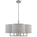 Livex Lighting 51365-91 Kalmar - Six Light Chandelier, Brushed Nickel Finish with Gray Fabric Shade
