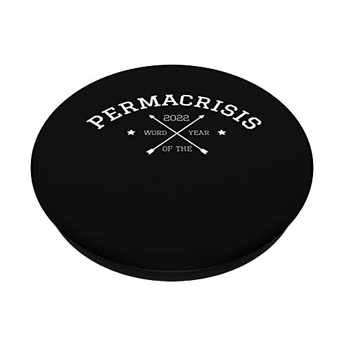 Permacrisis 2022 Word Of The Year Meaning Language Logophile PopSockets Swappable PopGrip, Black - Image 2