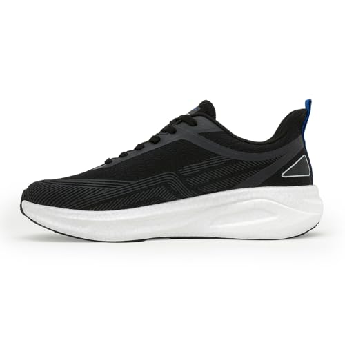 Image of Red Tape Men's Sneakers Black Blue Mesh Round Lace-Up Enhanced Cushioning