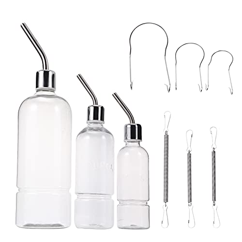 VICASKY Hydration Tracker Water Bottle 3pcs Pet Stainless Steel Drinking Fountain for Hamsters Rabbits Guinea Pigs