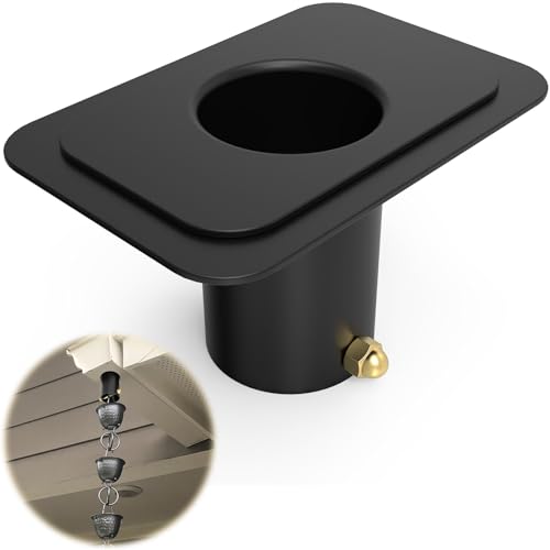ForoGore Rain Chain Gutter Adapter Black Metal Rain Chain Adapter with Bolt Rain Chain Installation for Rain Chain Outside Gutters Downspout - Thumbnail 7