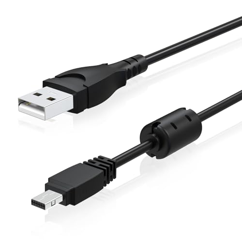 Cable USB de repuesto para cámara de 12 pines, cable de transferencia de fecha compatible con cámara Casio Exilim EX TR100 TR150 TR200 ZR20 ZR300 ZR400 ZR500 ZR1000 ZR1200 ZR1500 Exilim EX S10 S12 ZZ