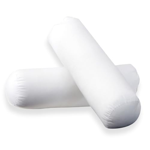 Waigg Kii Lot de 2 traversins ronds doux et ergonomiques pour le dos, la tête, le cou et les lombaires (40 x 20 cm)