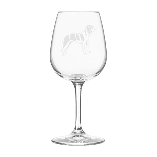 Etched Laser Art Personalized Dog Themed Etched Wine Glass - Custom Dog Breed Wine Glasses for Pet Lovers, Personalized Birthday Gift for Men & Women - Grand Bleu de Gascogne, 12.75 oz