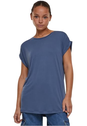 Urban Classics Women's Ladies Modal Extended Shoulder Tee T-Shirt, Vintage Blue, S