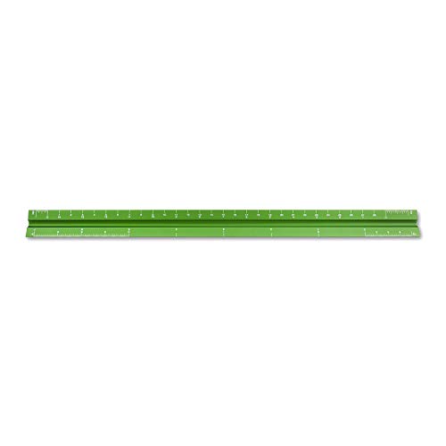 Image of Alumicolor Aluminum Architect Solid Drafting Scale, 12IN, Green