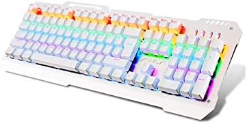 Аголна view of AULA F2008 USB Keyboard, highlighting key layout and RGB lighting