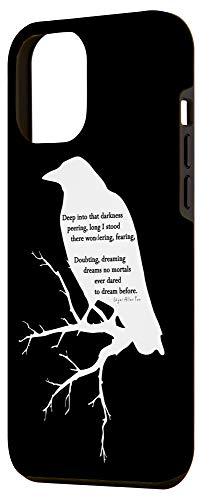 Iphone 12 Pro Max Edgar Allan Poe - Raven - Black Background (White Available) Case #TOP1