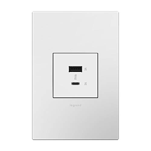 Adorne Full-Size, Ultra Fast Charge, Usb Outlet, Type A/C Usb Outlet, White, Arusb2Ac6W4 #TOP1