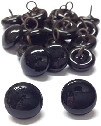 celloexpress Pack of 5 Pairs - 6mm Black Glass Dome Eyes with Metal Loops - Eyes for Soft Toys or Teddy Bears