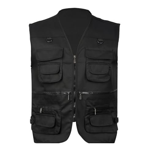 Image of AOTORR Men's Utility Fishing Vest Lightweight Outdoor Work Safari Travel Multi Pockets Waistcoat Jacket
