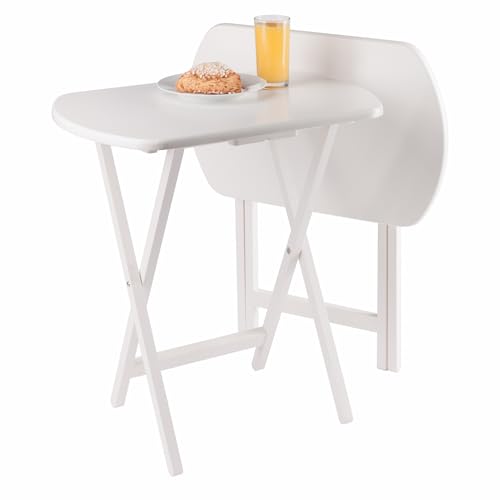 Image of Winsome Corbett Set of 2 Oversized Foldable Snack Tables, Easy to Store Portable Fold Up Table Set for Kitchen, Living Room TV Dining, Crafts, Puzzles, Work from Home
