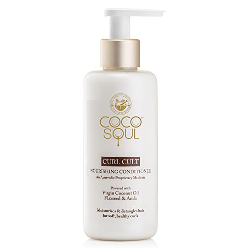 Coco Soul Curl Cult Nourishing Conditioner with Ayurvedic Medicine | 100% Cold Pressed Virgin Coconut Oil | Flaxseed & Amla | From the Makers of Parachute Advansed | 200ml