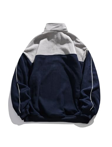 Aelfric Eden Quarter Zip Sweatshirt Mens Oversized Sweatshirts Contrast Color Zipper Fleece Pullover2