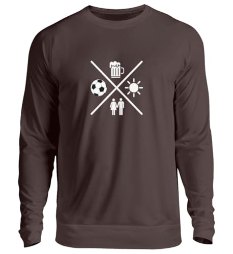 Pull foot et bière marron taille L sweat unisexe de fête pour supporter