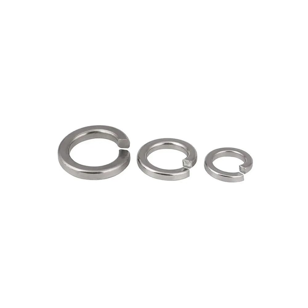 PULaif Spring Lock Washers, Spring Lock Washer GB93 Stainless Steel Silvery M1.6-M27 Pack Of 2-200 Pcs(5pcs M20)