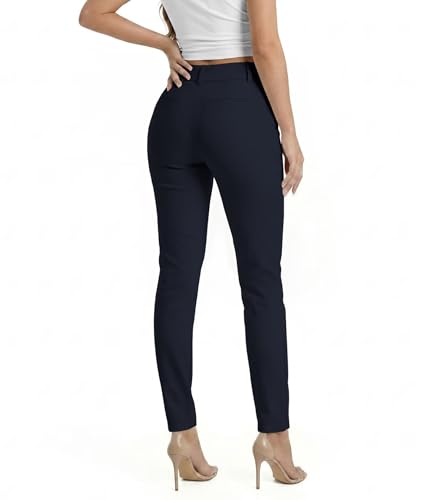 Image of Hybrid & Company Women's Work Chino Pants | Super comfy stretch fabric, flat front design, tailored fit, suitable for office, work, casual wear, and everyday comfort