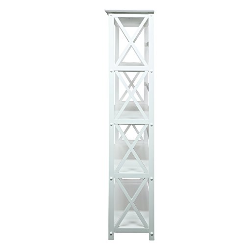 Casual Home Montego Bookcase, 5-Shelf, White,324-51 - Thumbnail 5