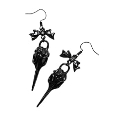E1:Black Bow Raven Earrings