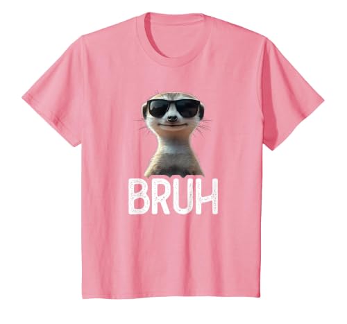 Bruh Meerkat | Funny Meerkat Lover | Meme Lover T-Shirt, Youth, Pink, X-Small