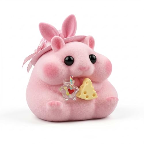 Squishy Hamster Squeeze Toys, Handmade Taba Hamster Squeeze Toys, Soft Silicone Mochi Furry Toy, Cute Taba Toys for Stress Relief, Fidget Squishy Toys Suitable for Adults Kids（Pink）