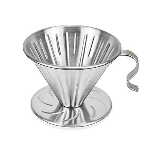 Comparison: Best Metal Coffee Dripper 10 MERMOO YILAN Pour Over Coffee Dripper Stainless Steel Metal Reusable Cone Coffee Filter Slow Brewing Accessories for Home Cafe Restaurants(L)