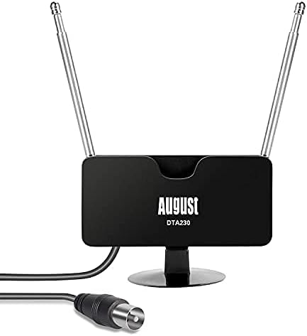 Freeview TV Aerial - August DTA230 - Portable Digital Antenna for USB TV Tuner/DVB-T Television/DAB Radio - With Suction Mount