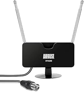 Freeview TV Aerial - August DTA230 - Portable Digital Antenna for USB TV Tuner/DVB-T Television/DAB Radio - With Suction Mount