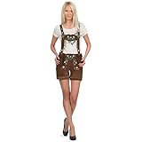 Kurze klassische bayerisch geschnittene Damen Trachtenlederhose