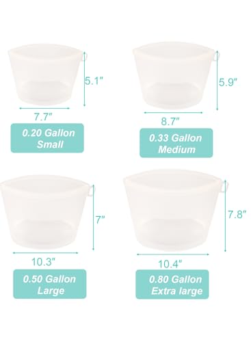 CuLiDing 4-Pack Silicone Storage Bags