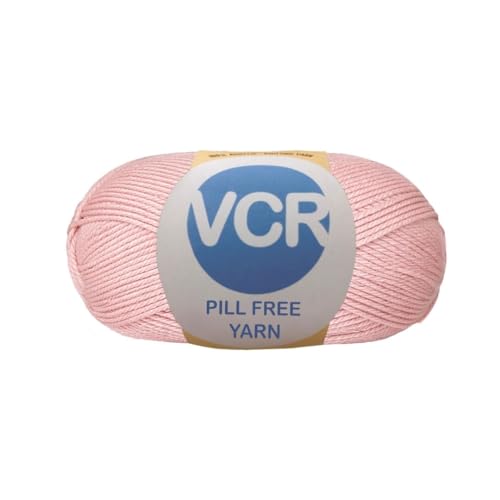 Image of VCR Light Pink Yarn, Pill-Free Soft Knitting Yarn, 100 Grams Hank, 263 Meters Length, Low-Pill Acrylic Yarn, Soft Crosia Threads, Pack of 1, Suitable for Beanies, Caps and Gloves
