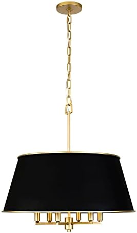 Varaluz Coco 6-Lt Pendant - Matte Black/French Gold