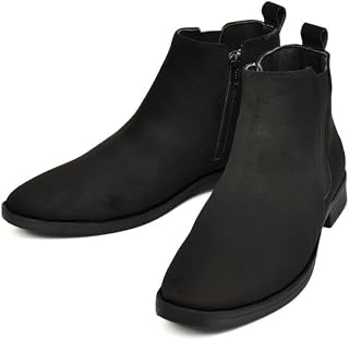 Men Synthetic Suede Chelsea Boots Stylish Pointed Toe, Side Zipper, Comfortable Cushioned Insole, Versatile Casual & Semi-Formal Footwear