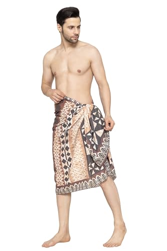 LA LEELA Men's Beach Swimwear Casual Vacation Lava Lava Wrap for Men4