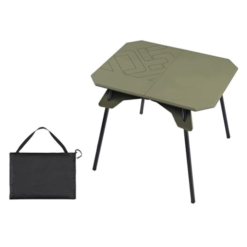 RichVibe Tavolo da campeggio pieghevole ultraleggero con gambe regolabili in altezza rimovibili, impermeabile e resistente all'olio, in lega di alluminio ABS, tavolo da picnic portatile con borsa